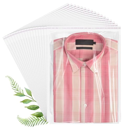 70 Pack 10x14" Clear Cellophane Bags for Shirts, Gift Wrapping, Artwork - size: 10x14 Inch