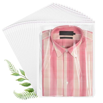 70 Pack 10x14" Clear Cellophane Bags for Shirts, Gift Wrapping, Artwork - size: 10x14 Inch