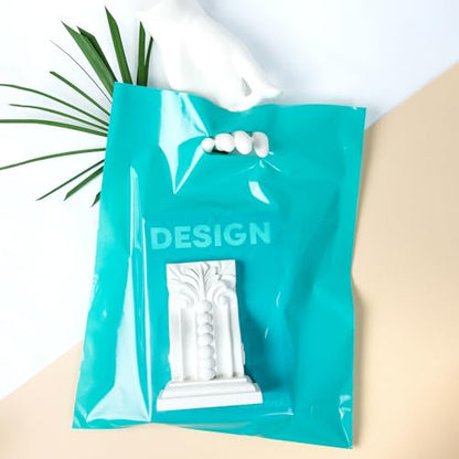Choice Marts 100 Teal Plastic Bags With Handles 12x15 Merchandise Bags - color: Teal