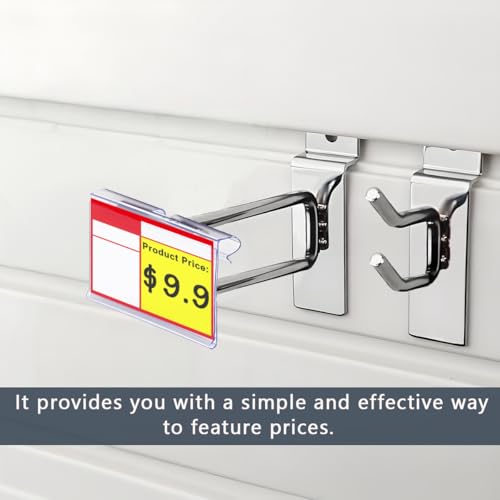 Diteje 40 Pack Wire Shelf Label Holders with Paper Inserts, 3.94x1.50inch