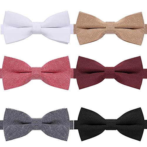 AUSKY 8 PACKS Elegant Adjustable Pre-tied Bow Ties for Men Boys (1&4&5&6&8 Pack for option) - color: M5