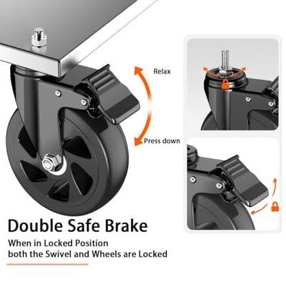 5 inch Caster Wheels, 3/8"-16 x 1 Threaded Stem Casters Set of 4(Stem Diameter 3/8", Stem Length 1"), No Noise Safety Dual Locking Polyurethane (PU) Wheels, Swivel Heavy Duty Casters 2400lbs - color: Black-3/8"-16x1", size: 5 Inch