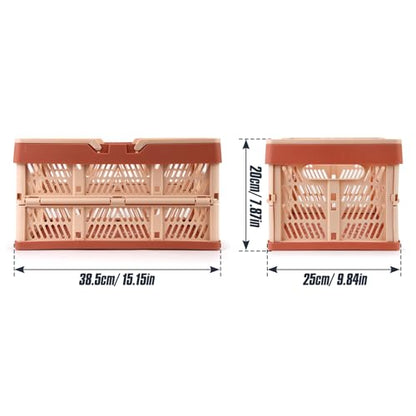 2-Pack Foldable Storage Baskets, 20L Collapsible Crates PP Blue+Pink - color: Blue + Pink