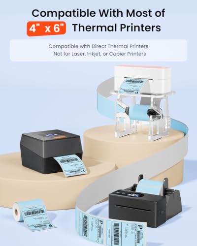Phomemo 4x6 Blue Thermal Label, Shipping Labels Pack of 250 4x6 Roll Labels, Compatible with Phomemo, Zebra, Rollo, Jadens and Other Thermal Printers - color: Blue
