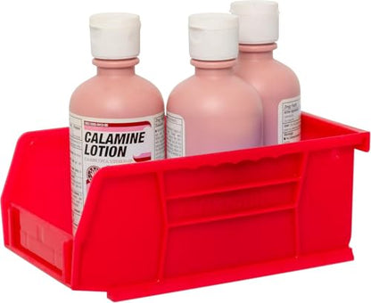 Akro-Mils 30220 AkroBins Plastic Storage Bins, 7"x4"x3", Red, 24-Pack - color: Red