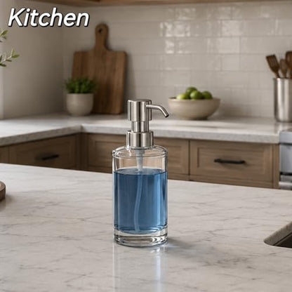 Clear Plastic Dish Soap Dispenser, 10 oz Pump Bottle for Kitchen & Bathroom - color: Clear
