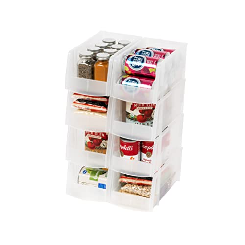 IRIS USA 8-Pack, Medium Clear Stackable Storage Bins - color: Clear, size: Medium - 8 Pack