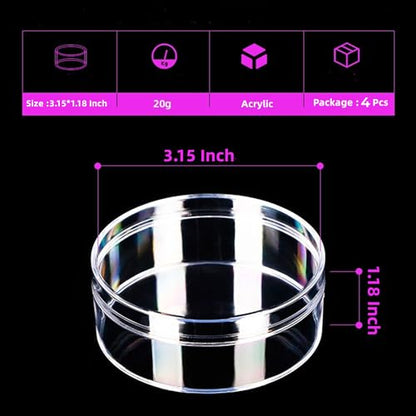 KissYou Acrylic Box Round Clear Boxes with Lid 4 Pieces Small Circular Candy Box Storage Organizer Containers Wedding Party Decorative Boxes - size: 3.2 x 3.2 x 1.2 Inch