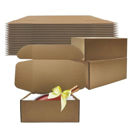 Shipping Boxes 9x9x4 inch Pack of 20, Brown Corrugated Cardboard Mailer Box - color: Brown