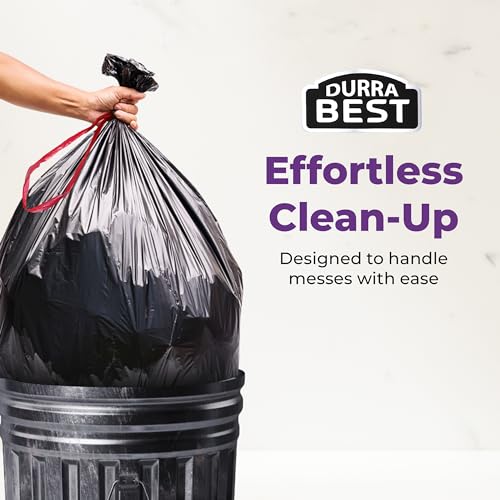 Heavy-Duty Trash Bags – 144 count, 18 Gallon Black, Ultra Thick Drawstring Garbage Bags – Leak-Resistant for Home & Commercial Use, Big Trash Bags - color: Black, size: 1 Count (Pack of 144)