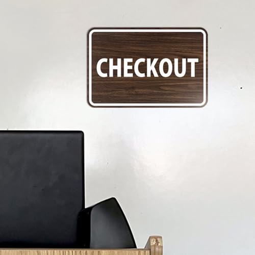 Signs ByLITA Classic Checkout Sign (White) - Small - color: White, size: 4 x 6" - Small (1 Pack)
