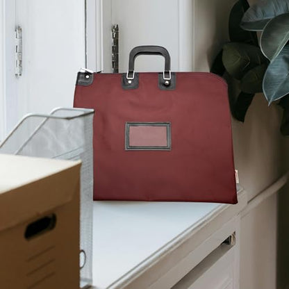 Large Locking Document Bag, Black, 16 x 20 inch - color: Burgundy