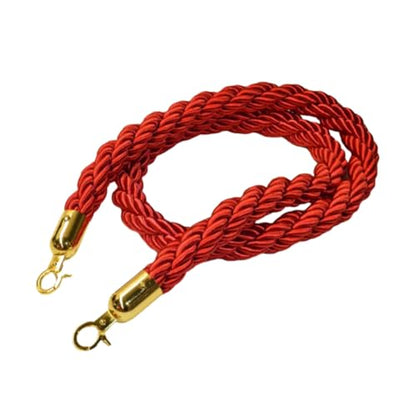 Pittman 741599 QChamp 5 ft Regal Braided Red Rope, Gold Connection Clips - style: Rope