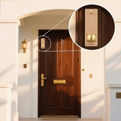 Shopkeepers Bell for Door Opening – Decorative Wooden Chime with Brass