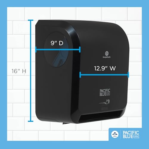 Pacific Blue Ultra 8" High-Capacity Automated Touchless Paper Towel Dispenser by GP PRO (Georgia-Pacific); Black; 59590; 12.9" W x 9" D x 16" H; 1 Dispenser - style: Automated dispenser