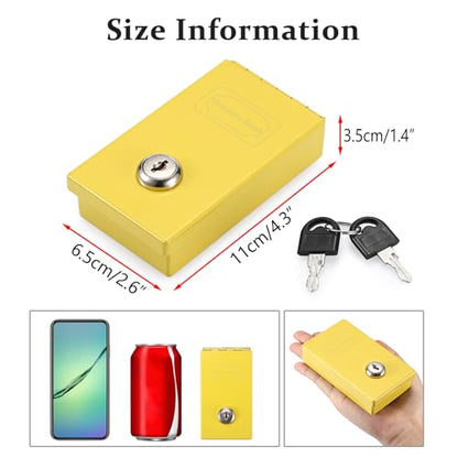 Winners Bank for Gambler, Pocket Size Casino Box with Lock, Yellow - color: Yellow