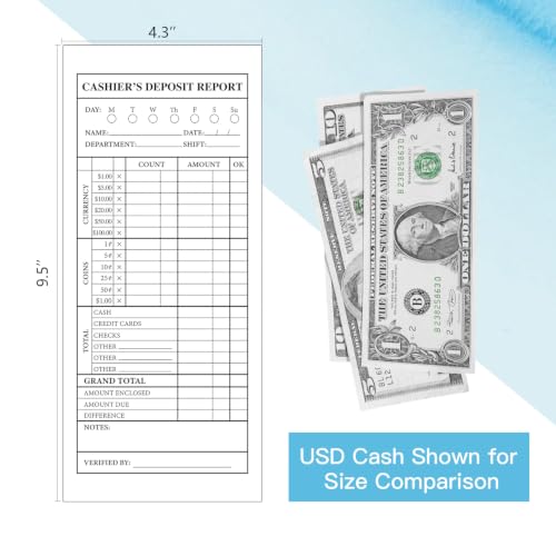 1000 Pcs Cash Deposit Envelopes with Gummed Flaps – 28lb Cash Envelopes for Small Businesses, Cashier Register for Retailers & Restaurants - White - color: White