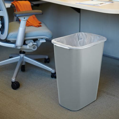 Rubbermaid Commercial Products Deskside Wastebasket/Trash Can, 10.25-Gallon/41-Quart, Gray, Plastic, Garbage Can for Home/Office, Fits Under Desk/Sink/Cabinet - color: Gray, size: 10.25 Gallons