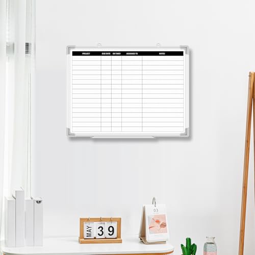 Lincia Lined Dry Erase Board for Office, Project Planning Board, 24"x18" - size: 24"W x 18"H, style: Project Planning Board