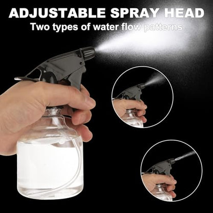 20 Pack 8 Oz Plastic Spray Bottle with Black Trigger Sprayers, Empty Refillable Spray Bottles with Adjustable Head Sprayer for Cleaning, Hair, Plant & Kitchen Use