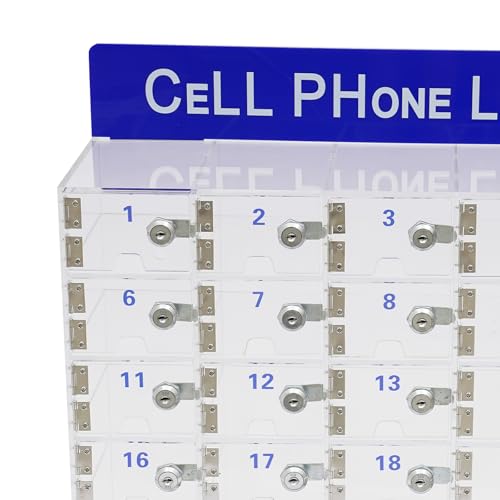 30 Slots Cell Phone Storage Box Clear Acrylic Wall-Mounted Cell Phone Lockers Storage Cabinet Bin with Door Locks for Classroom School Students Office Factory Employees - size: 30 Slots-Acrylic