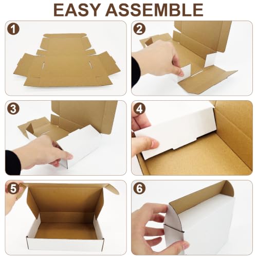 50 Pack 9x6x2 Inches Shipping Boxes, Corrugated Cardboard Mailing Box, Small White Gift Box Mailers, Packaging Boxes for Business Present, Moving and Storage - size: 50 Pack 9x6x2 Inches