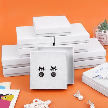 Jewelry Gift Boxes, 20 Pack 3.5x3.5x1 Inch,Small Gift Boxes with Lids for Necklace Ring Bracelet Earring Display Box, Jewelry Box Bulk White - color: White, size: 3.5x3.5x1 Inch (Pack of 20)