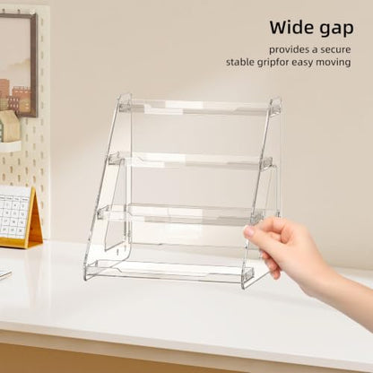 JOYZAN Clear Riser Display Stands 4 Tier Display Shelf Tiered Display Rack - size: 4 Tier-1 pack
