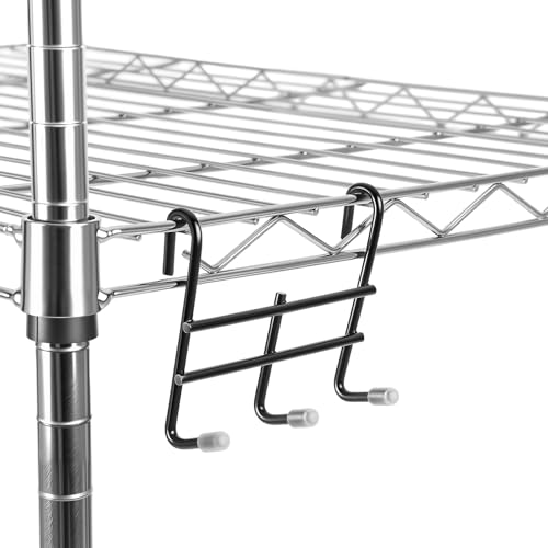 Teenyyou 6 Pack 3 Hook Attachment for Wire Shelving, Black - color: Black