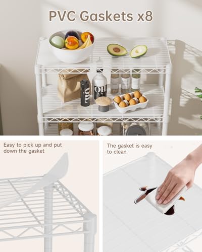Golpart 8Tier Adjustable Storage Shelves Metal Wire Shelving Standing Shelf - color: White, size: 8-tier-12"Dx22"Wx72"H