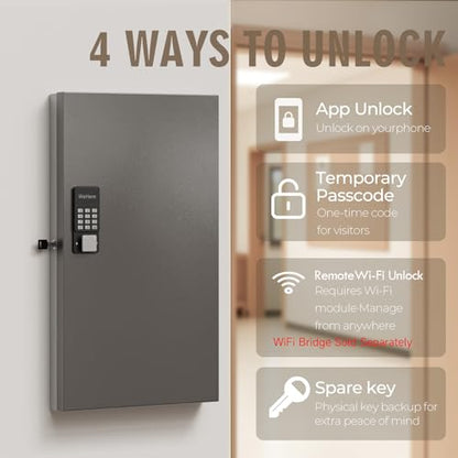 96 Key Lock Box Smart Key Organier Cabinet with Keypad & App for Office - size: 2.3inx16inx25.6in