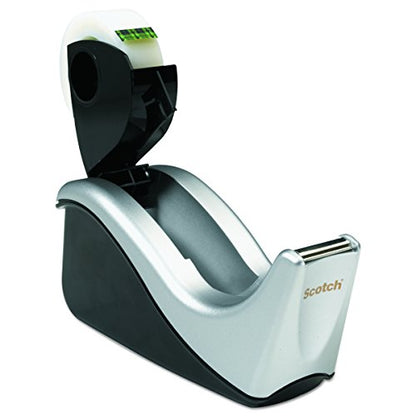 Scotch Desktop Tape Dispenser, Silvertech Two-Tone (C60-ST) (Pack of 2) - size: 1 Count (Pack of 2)