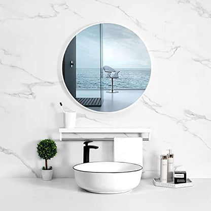12'' Round Wall Mirror Tiles Self Adhesive Circle Mirror for Wall - size: 12"L x 12"W