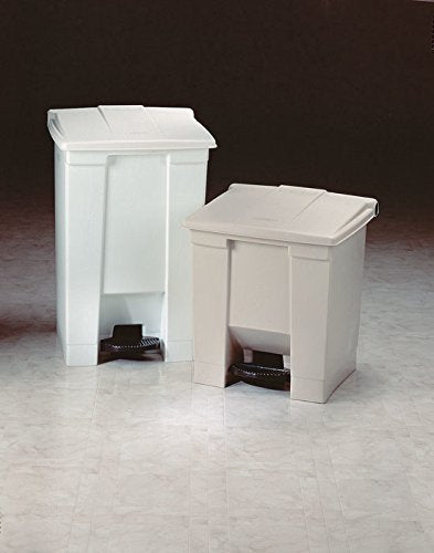 Rubbermaid Commercial Fire-Safe Step-On Receptacle, Rectangular, Polyethylene, 18 Gallons, Beige (614500BG)