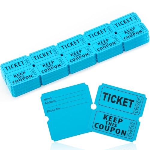 MAQIHAN Blue Raffle Tickets Roll - 50/50 Double Raffle Tickets for Event - color: 200pcs Blue
