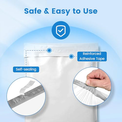 Metronic Poly Mailers 19x24 500PC Large Shipping Bags for Business White - color: White, size: 19x24 500PC