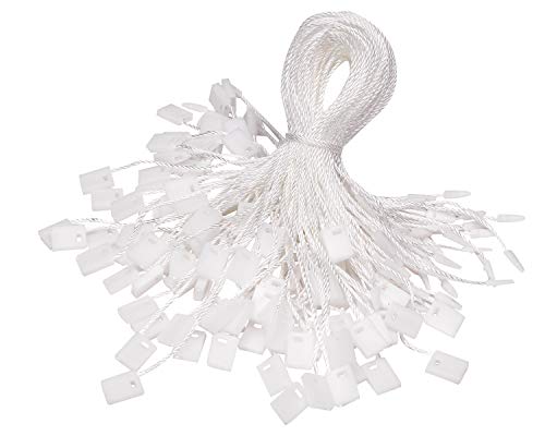 Tupalizy 7 Inch Nylon Hang Tag String for Clothes Gift Bags Price Tags Shoes Snap Lock Pin Loop Fastener Hook Ties Tag Rope for Belts Pocket Squares Luggage Label Attachment, 120PCS (White) - color: White