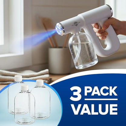 Replacement Spray Bottles for Nano Spray Gun, Universal Fit, 3 Pack, 12 oz - color: Clear Bottle