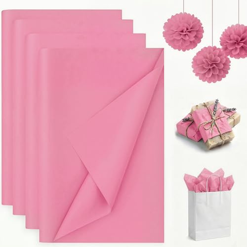 Koogel 330 Sheets Pink Tissue Paper, 14 X 10 inches - color: Pink