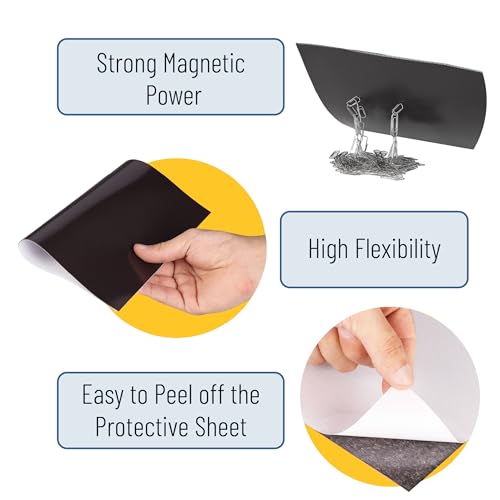 Mr. Pen- Adhesive Magnetic Sheets, 12" x 16", 80 Pack, Cuttable Magnets Flexible Magnet Sheets with Adhesive for Crafts Photos, Classroom Decorations, Easy Peel and Stickers for Planning - size: 12" x 16" (Pack of 8), style: 10 Pack