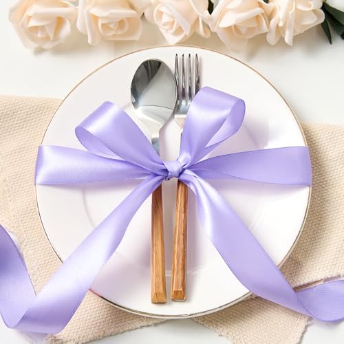 Light Purple Satin Ribbon 1 Inch x 100 Yards - color: Light Purple