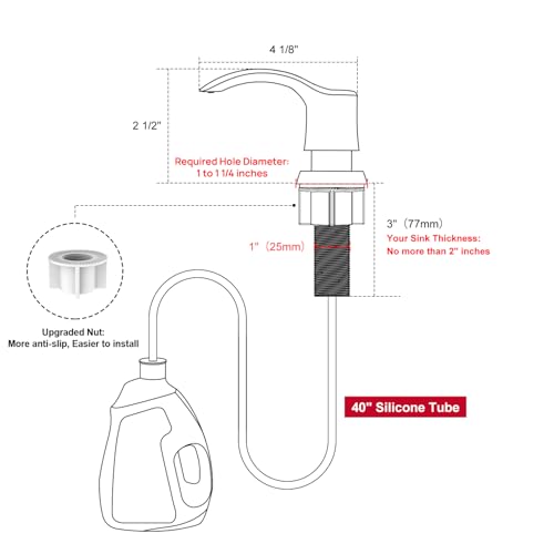 GAGALIFE Kitchen Sink Soap Dispenser - Matte Black, G080B-G - color: Matte Black, size: with Hose