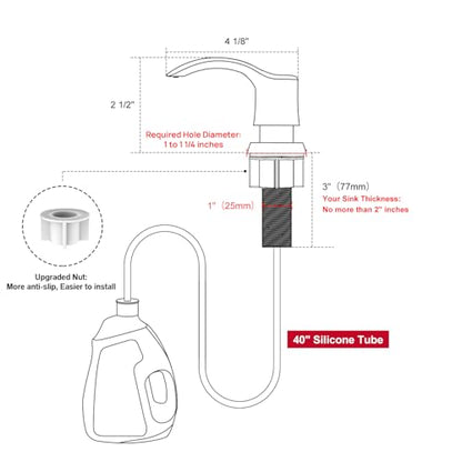 GAGALIFE Kitchen Sink Soap Dispenser - Brushed Gold, G080BG-G - color: Gold, size: with Hose
