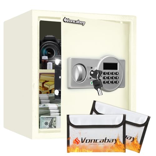 Voncabay Money Safe Box for Home with Digital Keypad, 1.5 Cu. Ft., White - color: White, size: 1.5 Cubic Feet
