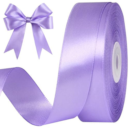 Light Purple Satin Ribbon, 1 Inch, 50 Yards - color: light purple