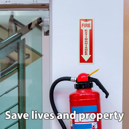 iSYFIX Fire Extinguisher Reflective Signs, 4x12 Inch, 3 Pack - color: PLASTIC REFECTIVE