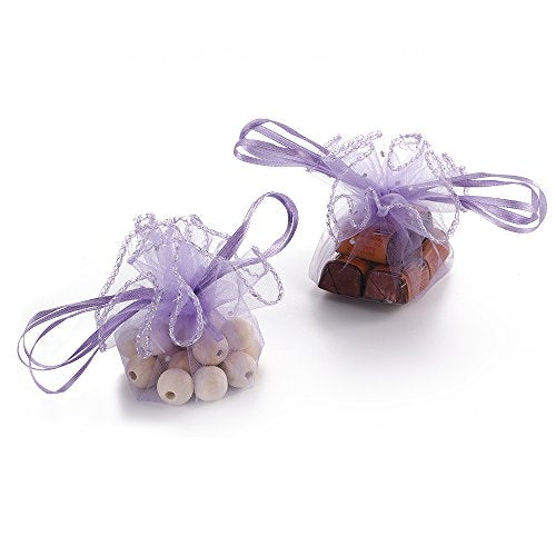 100Pcs 9.8 Inch Round Organza Bags, Drawstring Tulle Wedding Party Favor Pouch Christmas Candy Gift Bags (Light Purple) - color: Light Purple