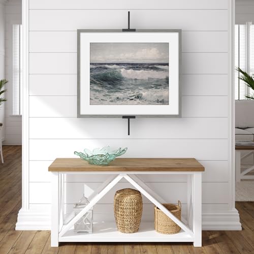 Americanflat 30" Picture Frame Stand - Wall Mounted Frame Stand - Artwork and Photo Easel with Adaptive Clamps for Different Frame Profiles - Ideal for 20x30 Frame - Black - size: 30 inch
