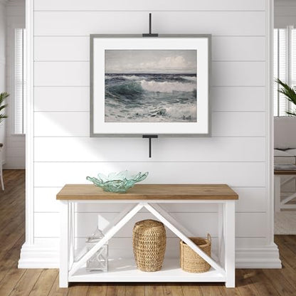 Americanflat 30" Picture Frame Stand - Wall Mounted Frame Stand - Artwork and Photo Easel with Adaptive Clamps for Different Frame Profiles - Ideal for 20x30 Frame - Black - size: 30 inch