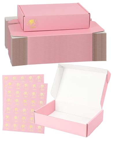 9x6x2 Inch Pink Shipping Boxes 45 Pack, Small Cardboard Boxes for Packaging Small Business - color: Pink, size: 9x6x2 inch
